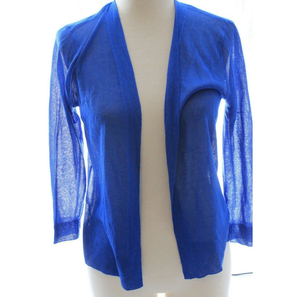 Cato Est 1946 Cardigan Sweater XS Blue Open Draped